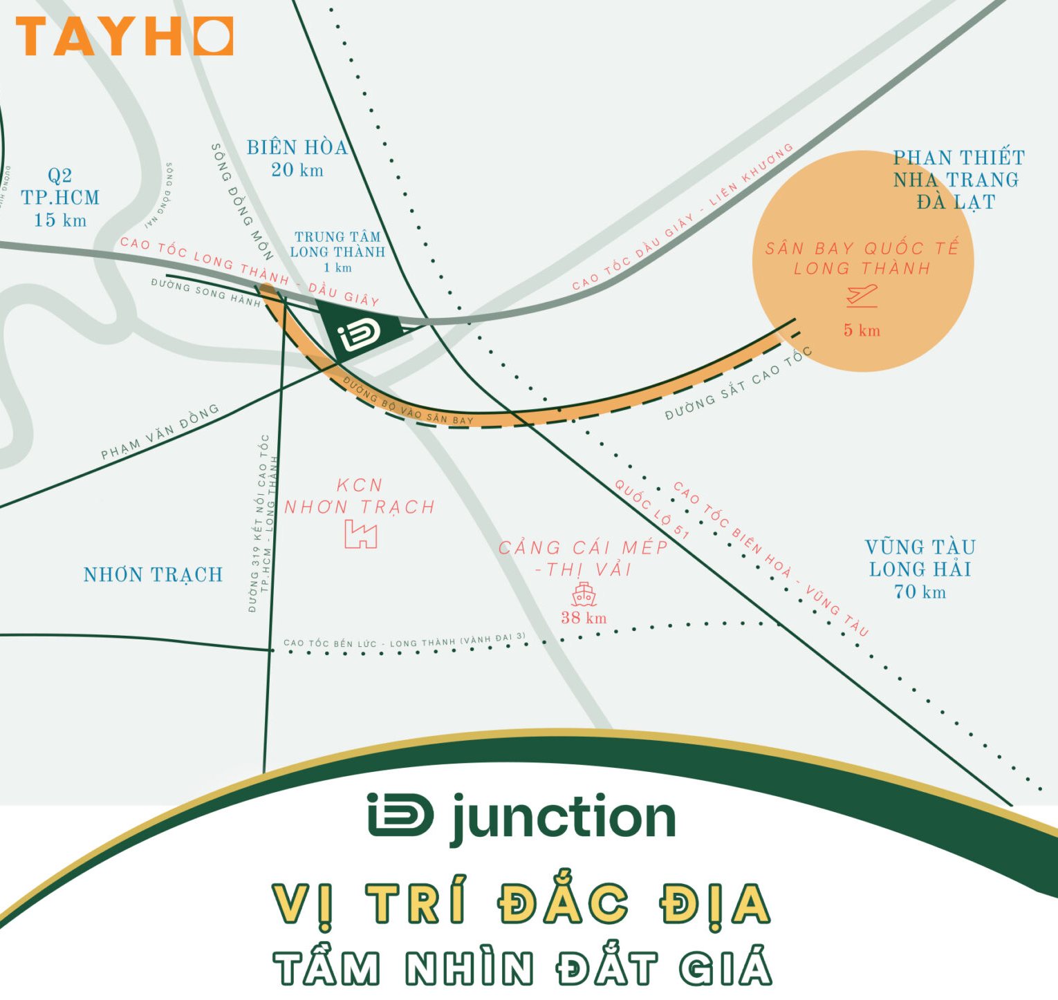 Vị trí “tam giác vàng logistics” của khu đô thị iD Junction là vị trí đắc địa duy nhất tại Long Thành hiện nay